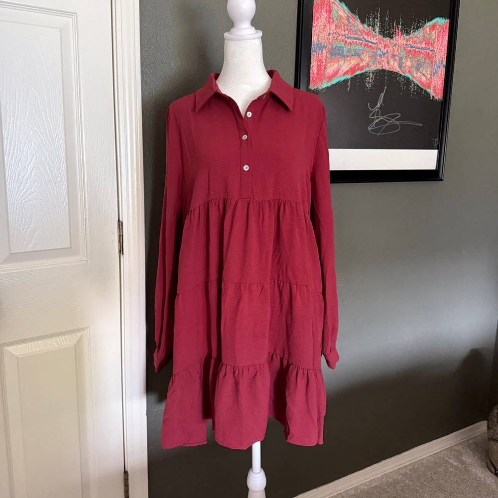 Pink Lily Tiered Babydoll Dress – Size M